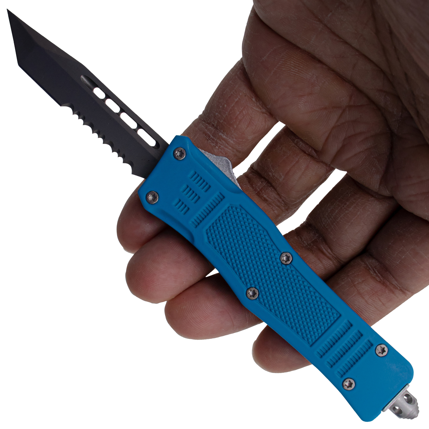  Covert OPS USA OTF Automatic Knife 7 Inch Overall Tanto Blue